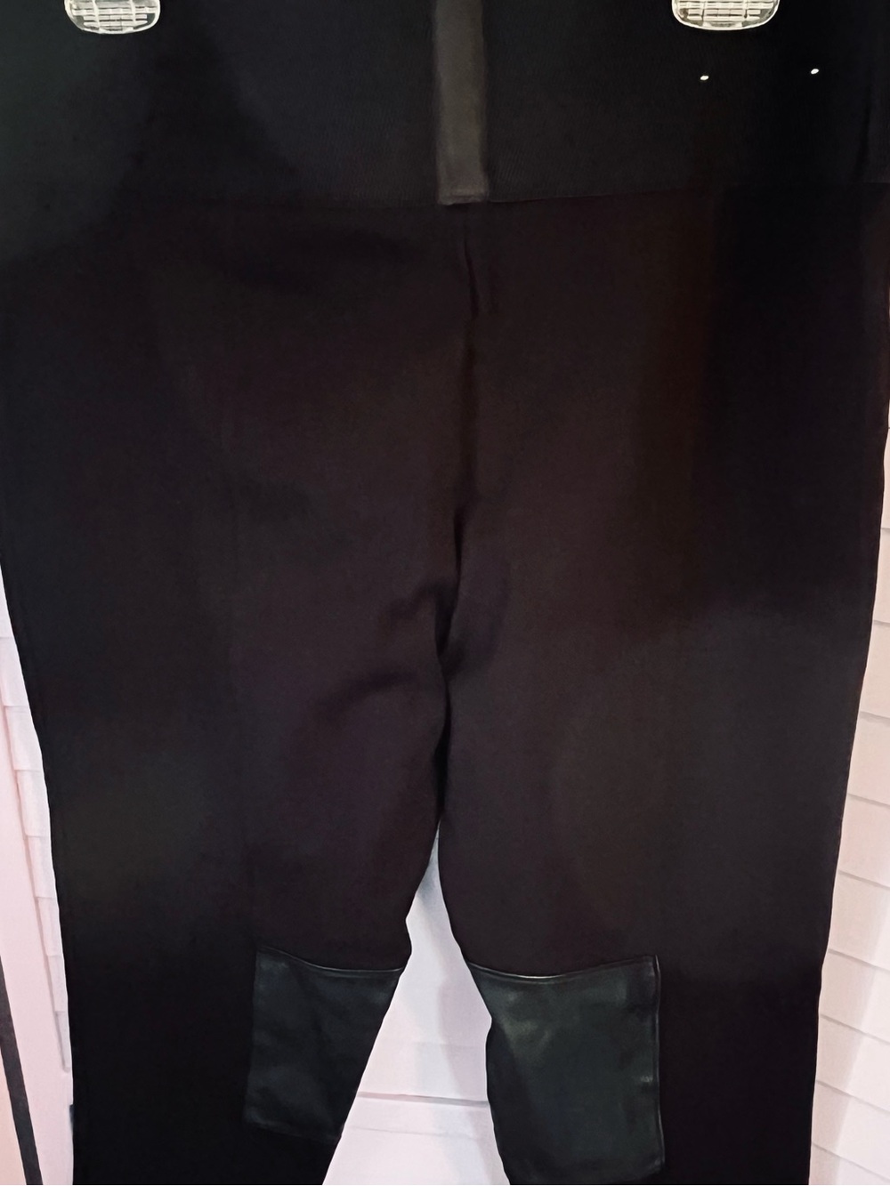 Calvin Klein Black High-Rise Ponte Leggings with Knee Detail